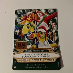 Sorcerers of the Magic Kingdom Tiki Room Christmas party card 2018